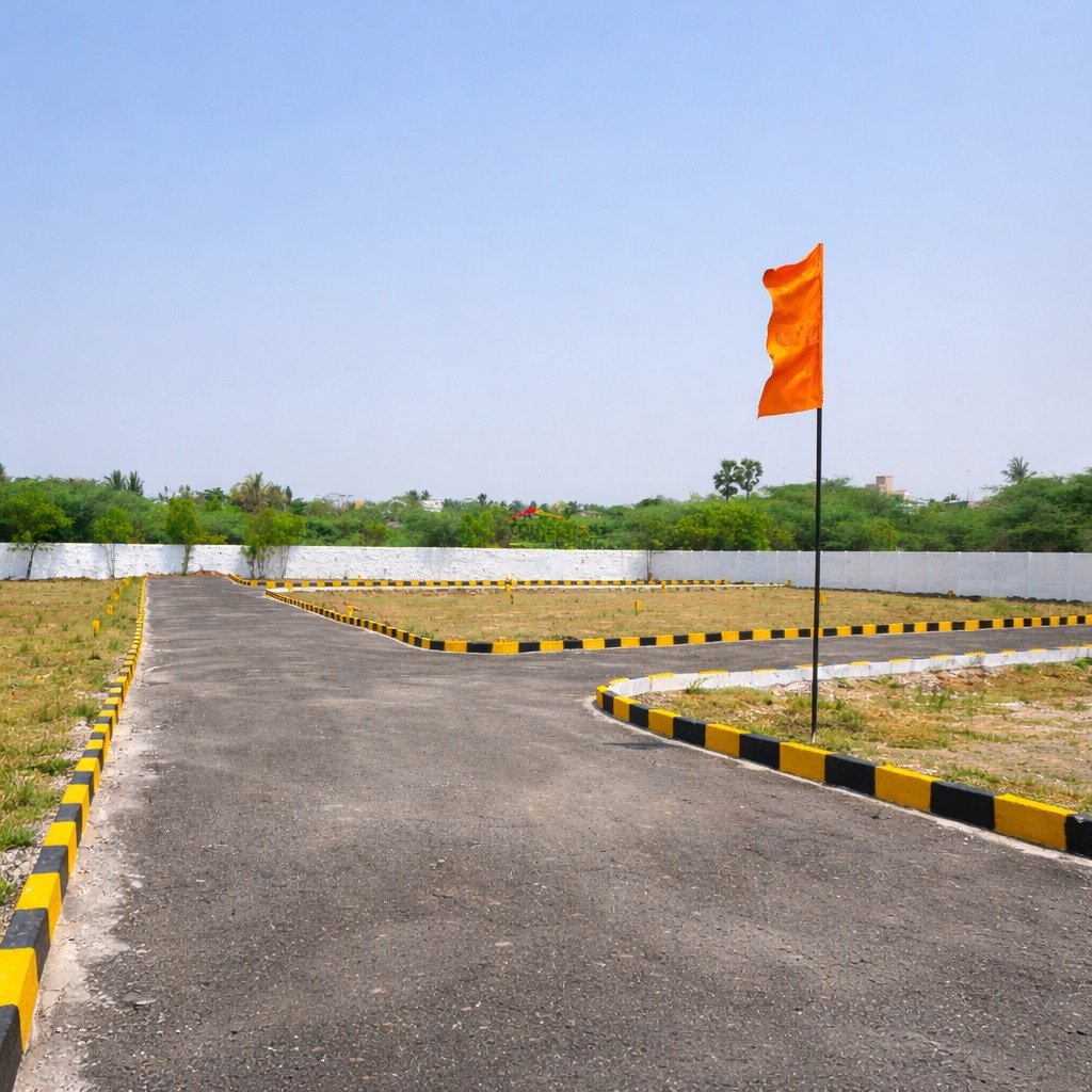 Well-planned plotted community layout ready for construction
